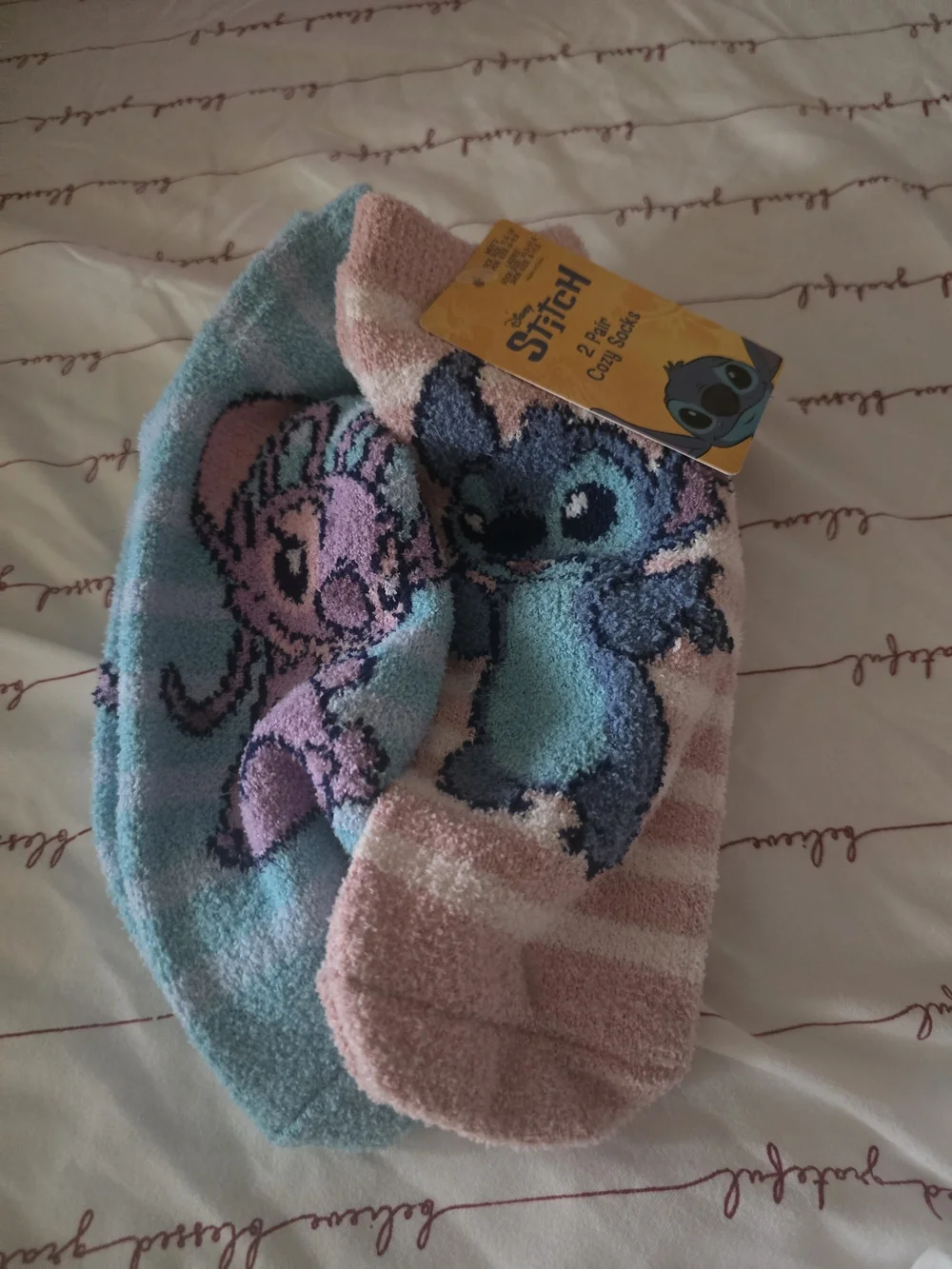 Disney Lilo & Stitch Plush Striped Socks-NWT! Size W 9-11.5
